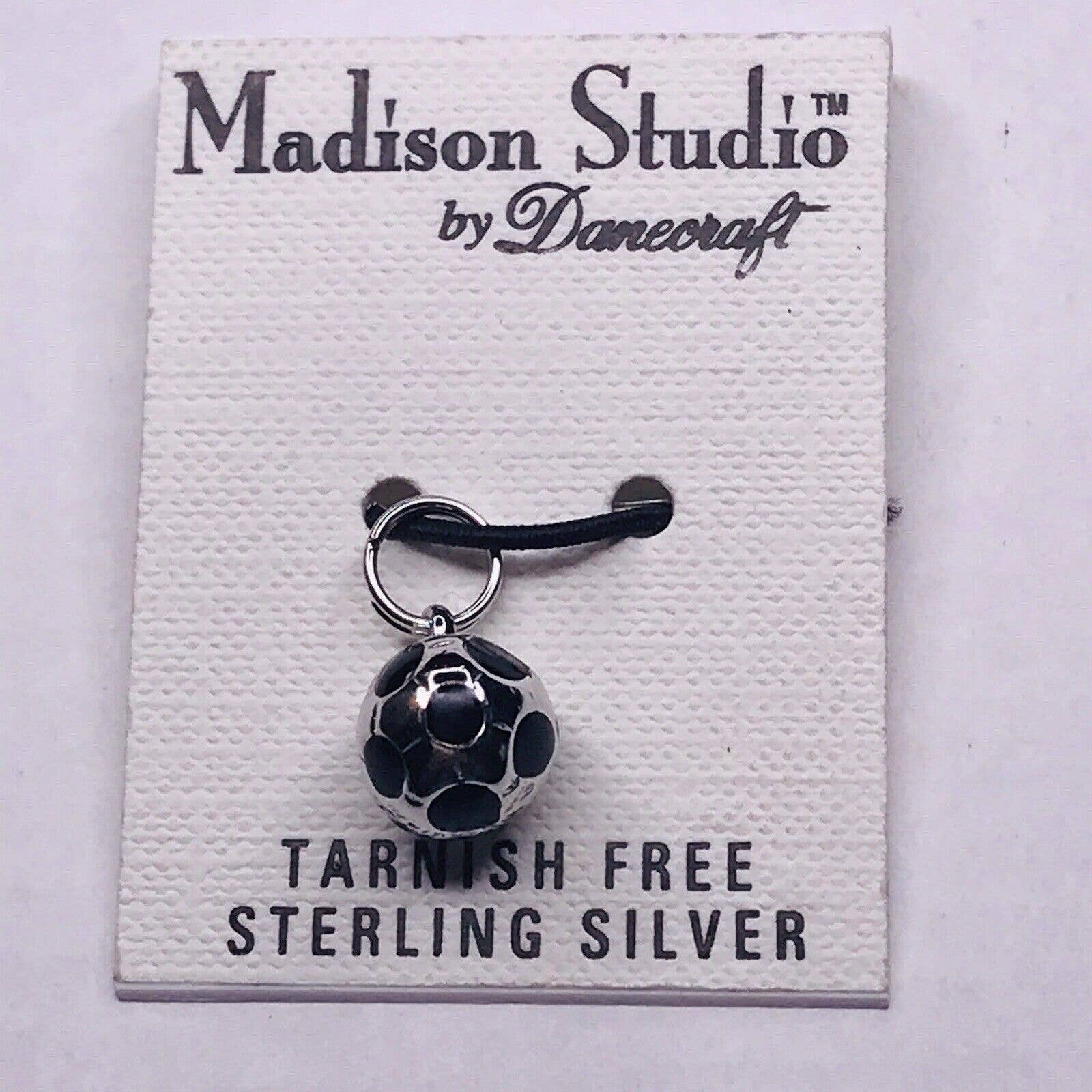Madison Studio Sterling Silver Soccer Ball Charm Black Tarnish Free New